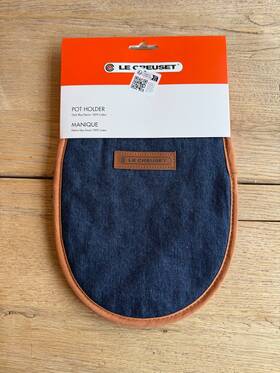 Le Creuset 630870261029 100% Cotton Pot Holder Dark Blue Denim New