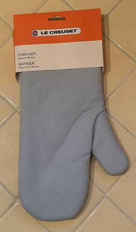 Le Creuset 630870265461 Coastal Blue 100% Cotton Canvas 14 Inch Oven Mitt Pot Holder Nwt Fabric