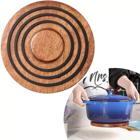Le Creuset 630870320672 Creusetmagnetic Wooden Trivet For Dutch Oven Acacia Wood New