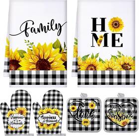 Leinuosen-mitts-101 Leinuosen 6 Floral Plant Oven Mitts And Pot Holders Sets Classic Color