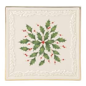 Lenox 882864683588 Hosting The Holidays Trivet 0.90 Lb Red And Green