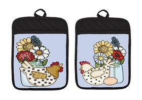 Dbldz038-040 Liberty Flags And Gifts Dbldz041-042 Pot Holders Oven Mitts Hot Pads Chicken Egg Jar Flower Kitchen