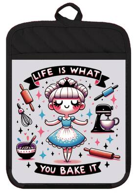 Dz016sph Liberty Flags And Gifts Pot Holder Oven Mitt Hot Pad Cotton Life Is What You Bake It Kitchen