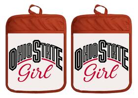 Dz301dblsph Liberty Flags And Gifts Ohio State Buckeyes Girl Pot Holders Oven Mitts Hot Pad Linen Towel Dz301dph