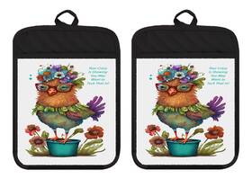 Dz361dph Liberty Flags And Gifts Pot Holders Oven Mitt Hot Pad Linen Towel Your Crazy Is Showing Chicken