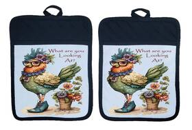 Dz363dph Liberty Flags And Gifts Pot Holder Oven Mitt Hot Pad Linen Towel What Are You Looking At Chicken Dz365d