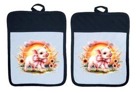 Dz369dph Liberty Flags And Gifts Dz366dph Pot Holders Oven Mitt Hot Pad Linen Towel Piggy Pig Farmhouse Sunflower