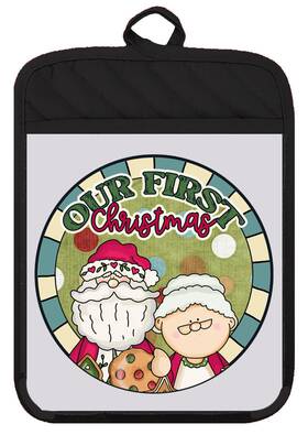 Xdz038sph Liberty Flags And Gifts Pot Holder Oven Mitt Hot Pad Christmas Santa Ms Claus Tree Kitchen