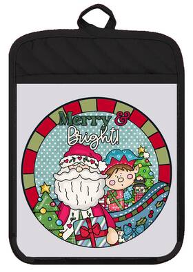 Xdz039sph Liberty Flags And Gifts Pot Holder Oven Mitt Hot Pad Christmas Holiday Santa Elf Tree Kitchen