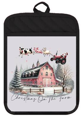 Xdz451sph Liberty Flags And Gifts Pot Holder Oven Mitt Hot Pad Christmas Santa Cow Farm Animals Kitchen