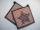 Liberty Nancy S Nook Set Of 2 Country Farmhouse Stenciled Star Quilted Cotton Pot Holders 841985097506