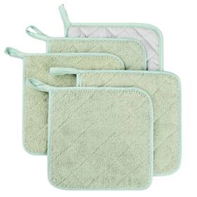 Mat18x5mint Lifaith 100% Cotton Kitchen Everyday Basic Terry Pot Holder Heat Resistant Coaster