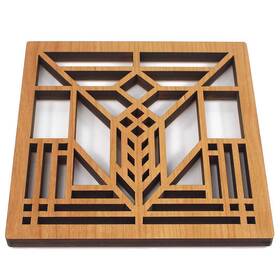 Lightwave 682055625508 Frank Lloyd Wright Lake Geneva Hardwood Trivet
