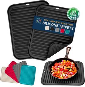 Lindas Essentials 313085724762 Silicone Trivets For Hot Dishes Pots Pans 2 Pack - Heat-resistant Pot Holder