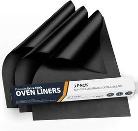 Lindas Essentials 744110752229 Oven Liners For Bottom Of - 3 Pack Large Heavy Duty Mats 16.25 Inch X23 Non-st
