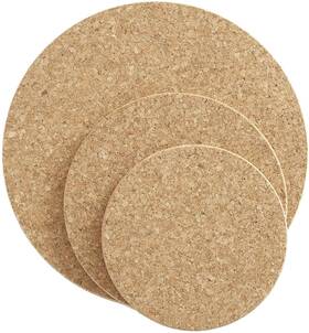 Linden Sweden 314990551217 Jonas 3-pack Trivet Set - Round Cork Water Absorbent Perfect For Plants H