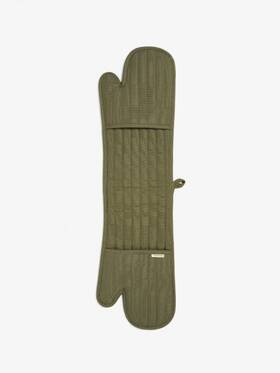 01504n352 Linen House Holmes Double-oven Glove Moss - 18x82cm