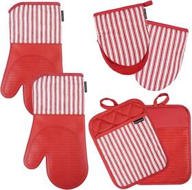 Linens 445005626634 Marlow Silicone Extra Long Oven Mitt And Pot Holder 6 Piece Set With Mini Mitts