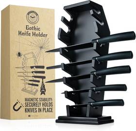 Littlesy 313105562534 Coffin Knife Holder Has 14 Magnets For 7 Knives- Gothic Kitchen Decor And Goth K