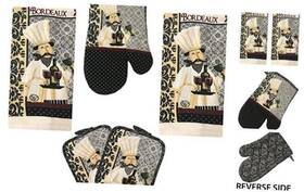 787426 Lobyn Party Packs Kitchen Towel 5 Piece Linen Set 2 Towels Pot Holders 1 Oven Mitt Chef