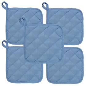 Al-10pk-blue Lobyn Value Packs Economical Lightweight Bulk Potholders Ten 10 Pack Everyday Quality 6.5 Squar
