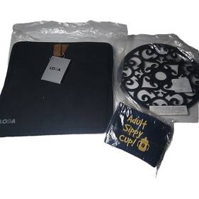 Loda 897098110195 2 Silicone Trivet Mat Pot Holder Hot Pads 1 Coozie Inch Adult Sippy Cup Lot Of 3