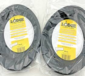 Lodge 075536085005 Oval Non-slip Silicone Underliner Black New Set Of 2 Free Shipping