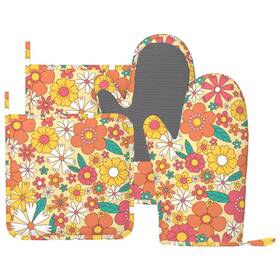 Potholder-20241231-10 Lonsant Hippie Groovy Flower Oven Mitts Pot Holders Set Silicone Heat Resistant Flowers