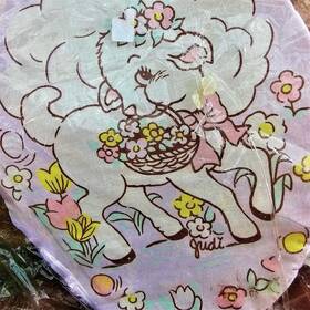 Pt-5076 Loomco Vintage Easter Lamb Pot Holder Magnetic Scented Floral Handcrafted Read