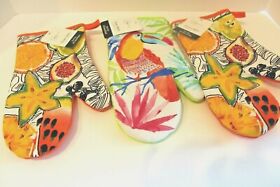 Lot 3 Oven Mitts Potholders Bright Colors Cabin Rv Kitchen Glove Shower Gift