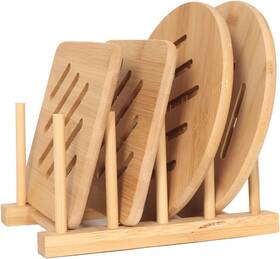 Ltd 744110296341 Natural Bamboo Trivets For Kitchen Set - Square And Round Hot Pads Dishes/pot/