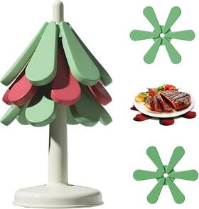 Grd24 Lyszzbzxy Tree Trivet Set Silicone Trivets For Hot Dishes/bowl/cup/pots And Pans Green
