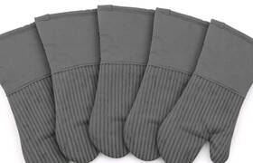 6026-2418 M Kitchen Mukitchen Silicone Oven Mitt Bundle Stainless Gray Set Of 5