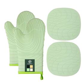 M Miaoyan 768458817754 4 Pieces Oven Mitts And Pot Holders Of Macaron Color Thickened Non-slip Silic