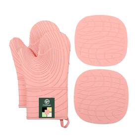 M Miaoyan 768458817785 4 Pieces Oven Mitts Of Macaron Color Thickened Non-slip Silicone Kitchen Glov