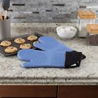 M036903 Lavish Home Silicone Blue Oven Mitts Quilted Lining 0191344963752