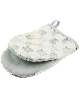 Mackenzie-childs 840115686818 Sterling Check Mini Oven Mitt Set Of 2