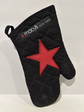 Macys 814325007404 Vintage Macy S New York Oven Mitt Glove Black Cotton Brand With Tag