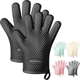 Mad Shark 313047464460 Silicone Oven Mitts Heat Resistant 450 Degrees Waterproof And Non-slip O