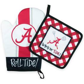 Magnolia Lane 683731702186 University Of Alabama Crimson Tide Hot Mitt And Pot Holder Set By -oven Glove