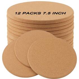 Trivet-0305 Mahiong 12 Pack Cork Trivet Round Thick Coaster Set Kitchen Heat Hot Pads Holde