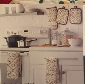 Mainstays 028332785099 Kitchen Pot Holder And Towel Set 5 Pc Holders Mitt Towels
