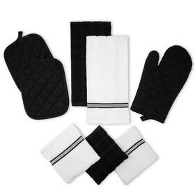 Mainstays 445032717787 8-piece Cotton Kitchen Towel Dishcloth Oven Mitt And Pot Holder Set