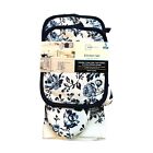 Ms80-182-428-29 Mainstays Kitchen Towel Navy Floral 5 Pieces Oven Mitt Pot Holders Towels New