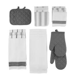Ms18-d4-1106-01 Mainstays 20 Piece Set Kitchen Towel Flour Sack Oven Mitt Pot Holder Gray