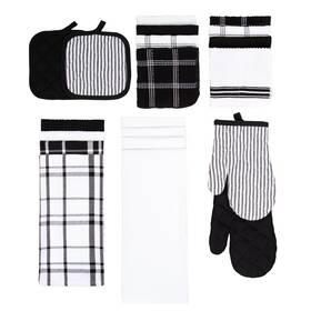 Ms20-d1-1106-13 Mainstays 20 Piece Set Kitchen Towel Flour Sack Oven Mitt Pot Holder Black