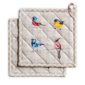 Maison D Hermine 611138589277 Hot Pads 100% Cotton Pot Holders Set Of 2 With Hanging Loop Potholder Heat R
