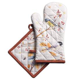 Maison D Hermine 731717852193 Oven Mitt Pot Holder 100% Cotton Heat Resistant Kitchen 7.5 Inch X13