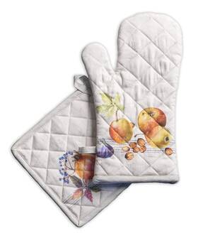 Maison D Hermine 731717852377 Oven Mitts Pot Holders 100% Cotton Heat Resistant Mitt 7.5 Inch X13 And