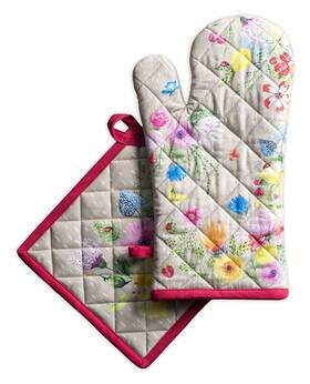 Maison D Hermine 904325900286 Oven Mitt And Pot Holder 100% Cotton Heat Resistant 7.5 Inch X13 Ho